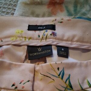Worthington Light Pink Floral Pants Size 6